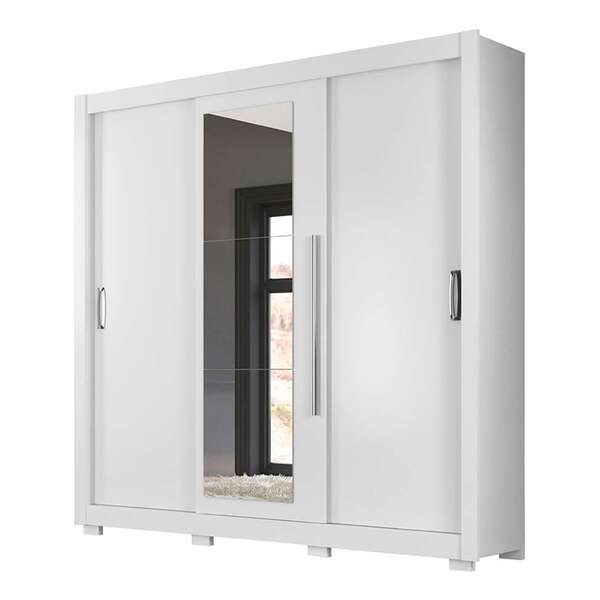 Guarda-roupa Casal Com Espelho Montreal Plus 3 Pt 3 Gv Branco