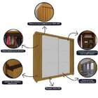 Guarda Roupa Casal Com Espelho Nas 2 Portas E Pés Rafaelle Ye