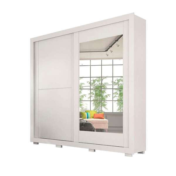Guarda-roupa Casal Com Espelho Nicole Plus 2 Pt 3 Gv Branco