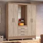 Guarda-roupa Casal Com Espelho Pérsia 4 Pt 3 Gv Nogal