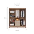 Guarda-roupa Casal Com Espelho Pérsia 4 Pt 3 Gv Nogal