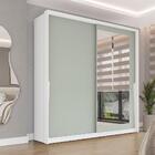 Guarda-roupa Casal Com Espelho Porto 2 Portas 2 Gavetas Branc