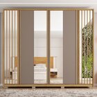 Guarda Roupa Casal Com Espelho Ripado 6 Portas 4 Gavetas Subu