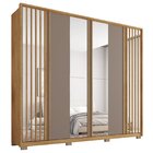 Guarda Roupa Casal Com Espelho Ripado 6 Portas 4 Gavetas Subu