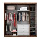 Guarda-roupa Casal Com Espelho Scarpa 3 Pt Freijó Dourado