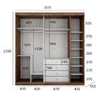 Guarda-roupa Casal Com Espelho Scarpa 3 Pt Freijó Dourado
