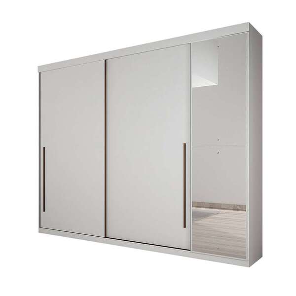 Guarda-roupa Casal Com Espelho Scarpa 3pt 4gv Branco