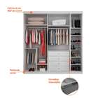 Guarda-roupa Casal Com Espelho Scarpa 3pt 4gv Branco