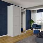 Guarda-roupa Casal Com Espelho Senegal 2 Pt Branco