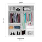 Guarda-roupa Casal Com Espelho Senegal 2 Pt Branco