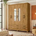 Guarda Roupa Casal Com Espelho Siena Freijó Moval 1,65m