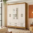 Guarda Roupa Casal Com Espelho Siena Freijó Off White Moval 1