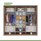 Guarda-roupa Casal Com Espelho Spazio 3 Pt 6 Carvalho E Off W