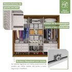 Guarda-roupa Casal Com Espelho Spazio 3 Pt 6 Rovere E Off Whi