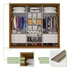 Guarda-roupa Casal Com Espelho Spazio 3 Pt 6 Rovere E Off Whi