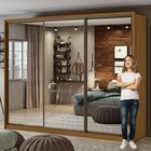 Guarda-roupa Casal Com Espelho Spazio 3 Pt 6 Rovere E Off Whi