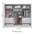 Guarda-roupa Casal Com Espelho Spazzio 3 Pt 6 Gv Branco
