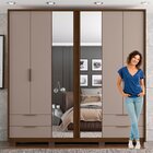 Guarda Roupa Casal Com Espelho Suburban 6 Portas 4 Gavetas Ex