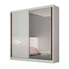 Guarda-roupa Casal Com Espelho Thor Gold 2 Pt Branco