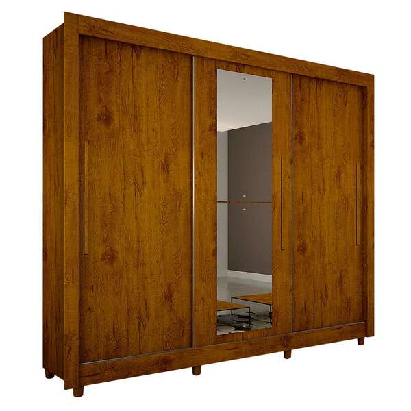 Guarda-roupa Casal Com Espelho Tokio 3 Pt 4 Gv Cedro