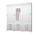 Guarda-roupa Casal Com Espelho Tóquio 3 Pt 9 Gv Branco