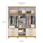 Guarda-roupa Casal Com Espelho Triton Plus 10 Pt 6 Gv Off Whi