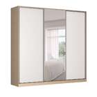 Guarda-roupa Casal Com Espelho Tunas I 3 Pt 3 Gv Noce E Branco