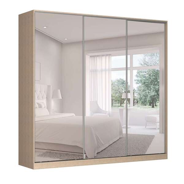 Guarda-roupa Casal Com Espelho Tunas Ii 3 Pt 3 Gv Noce