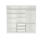 Guarda-roupa Casal Com Espelho Tunas V 3 Pt 3 Gv Branco