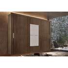 Guarda-roupa Casal Com Espelho Veneza Premium 3 Pt 4 Gv Café