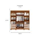 Guarda-roupa Casal Com Espelho Vivacce 4 Pt 4 Gv Jatobá E Fen