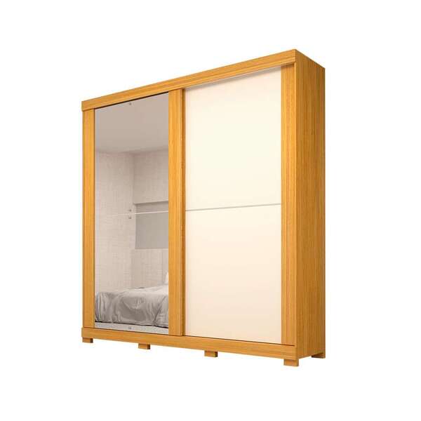 Guarda-roupa Casal Com Espelho Wanessa 2 Pt 4 Gv Nature E Off