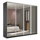 Guarda-roupa Casal Com Espelho Zermatt 100% Mdf  4 Pt 6 Gv Pr