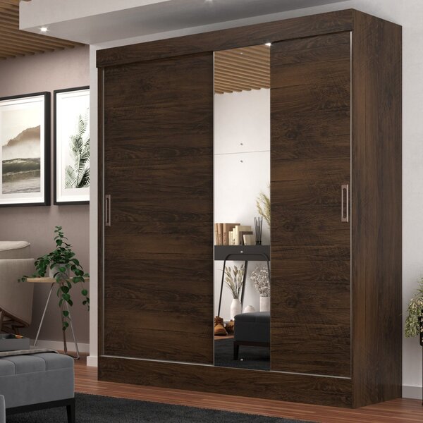 Guarda Roupa Casal Com Espelhos 2 Portas 2 Gavetas - Pantanal