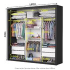 Guarda Roupa Casal Com Espelhos 3 Portas De Correr 4 Gavetas