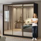Guarda Roupa Casal Com Espelhos 3 Portas De Correr 6 Gavetas