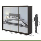Guarda Roupa Casal Com Espelhos 3 Portas De Correr 6 Gavetas