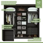Guarda Roupa Casal Com Espelhos 3 Portas De Correr 6 Gavetas