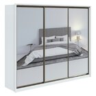 Guarda Roupa Casal Com Espelhos 3 Portas De Correr 6 Gavetas