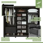 Guarda Roupa Casal Com Espelhos 3 Portas De Correr 6 Gavetas