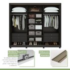 Guarda Roupa Casal Com Espelhos 3 Portas De Correr 6 Gavetas