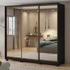 Guarda Roupa Casal Com Espelhos 3 Portas De Correr 6 Gavetas