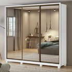 Guarda Roupa Casal Com Espelhos 3 Portas De Correr 6 Gavetas