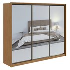 Guarda Roupa Casal Com Espelhos 3 Portas De Correr 6 Gavetas