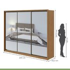 Guarda Roupa Casal Com Espelhos 3 Portas De Correr 6 Gavetas
