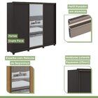 Guarda Roupa Casal Com Espelhos 3 Portas De Correr 6 Gavetas