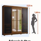 Guarda Roupa Casal Com Espelhos 4 Portas 6 Gavetas Estrela  N