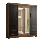 Guarda Roupa Casal Com Espelhos 4 Portas 6 Gavetas Estrela  N