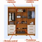 Guarda-roupa Casal Com Espelhos 4 Portas 6 Gavetas Estrela Fr