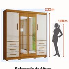 Guarda-roupa Casal Com Espelhos 4 Portas 6 Gavetas Estrela Fr
